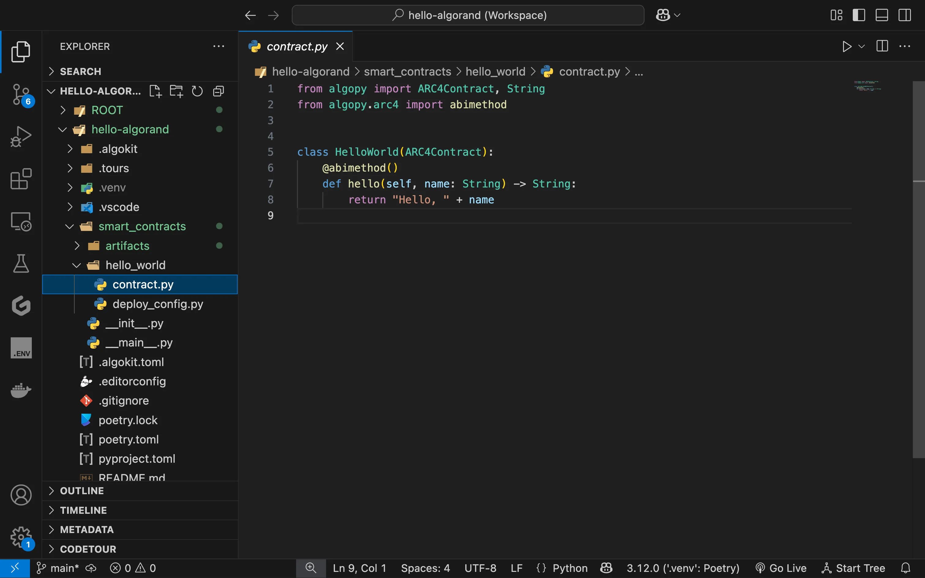 AlgoKit Starter Contract